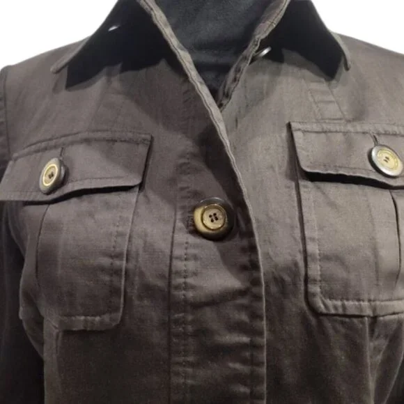 Antonio Melani Lightweight Pocket Jacket Brown Women's Size 4 - Picture 5 of 11